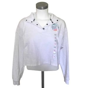 NEW VS PINK Cropped Quarter Snap Pullover